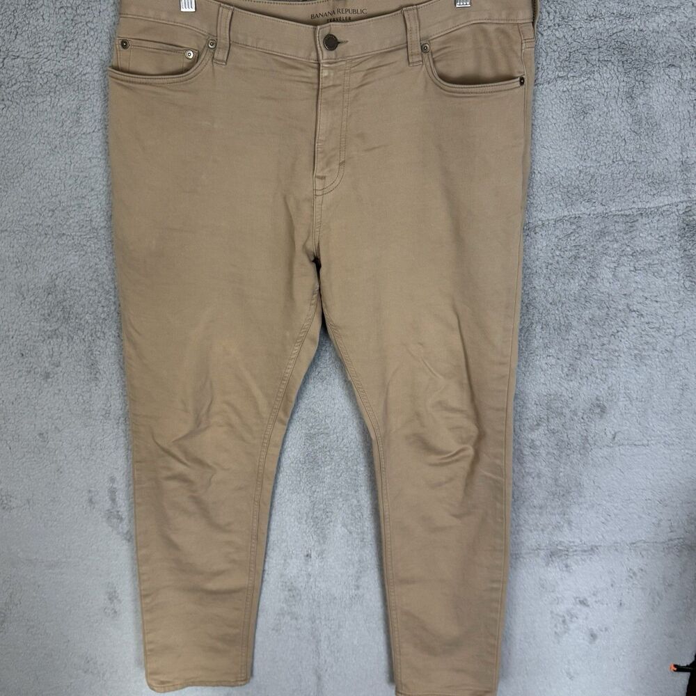 Banana Republic Pants Men's 36x29 Beige Skinny Fit Traveler Chino Straight‎ Leg